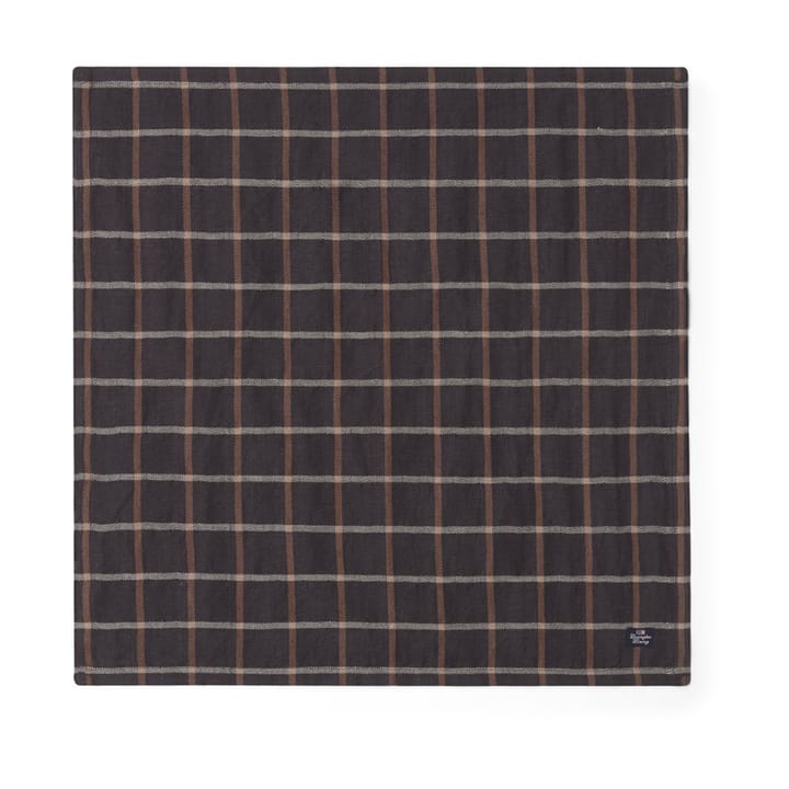 Checked Cotton Linen tkanina serwetka 50x50 cm - Dark gray-beige - Lexington