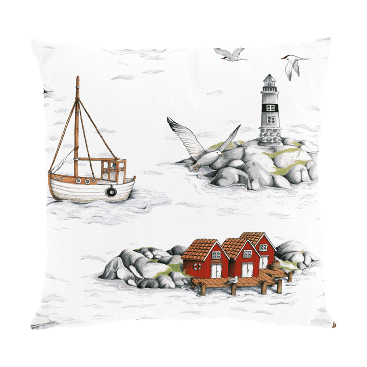 Poszewka na poduszkę Fiskeskär 47x47 cm (Wyspa Rybacka) - Biała - Arvidssons Textil