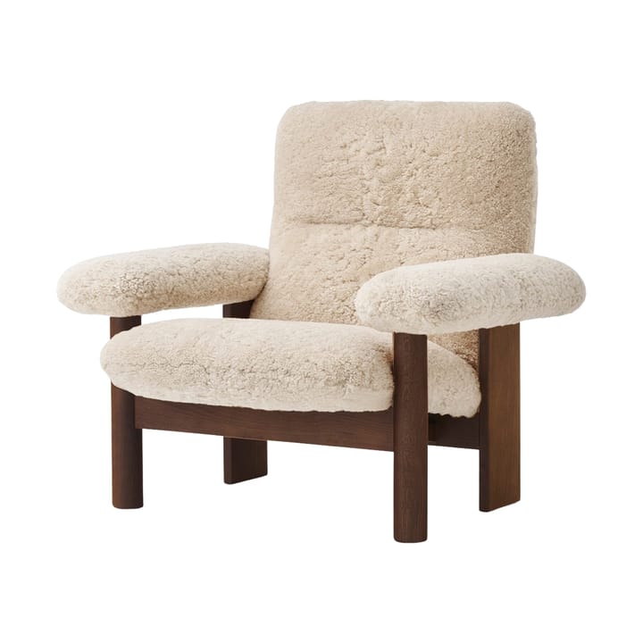 Brasilia fotel, Dark oak-Nature sheepskin curly Audo Copenhagen