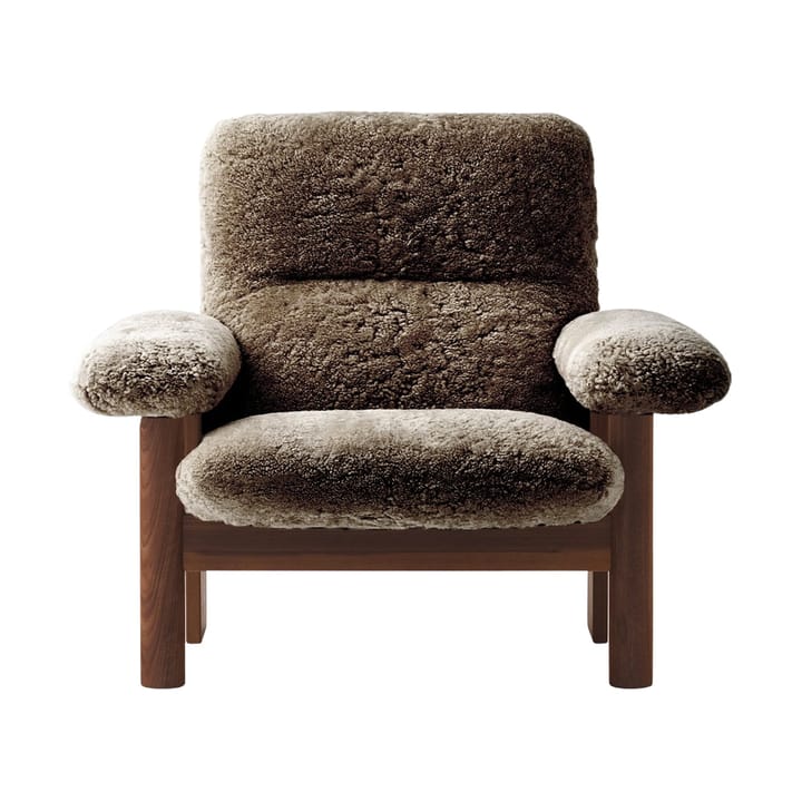 Brasilia fotel, Dark oak-Sahara sheepskin curly Audo Copenhagen