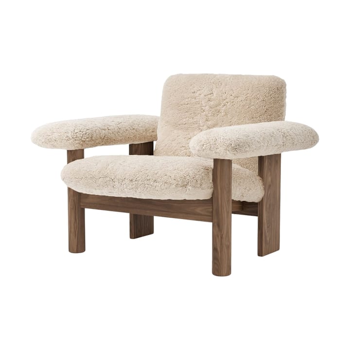 Brasilia fotel low back - Walnut-Nature sheepskin curly - Audo Copenhagen