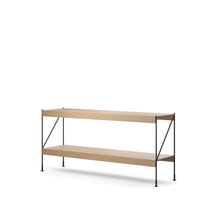 Zet system regałów, Natural oak, 1x2, black steel base Audo Copenhagen