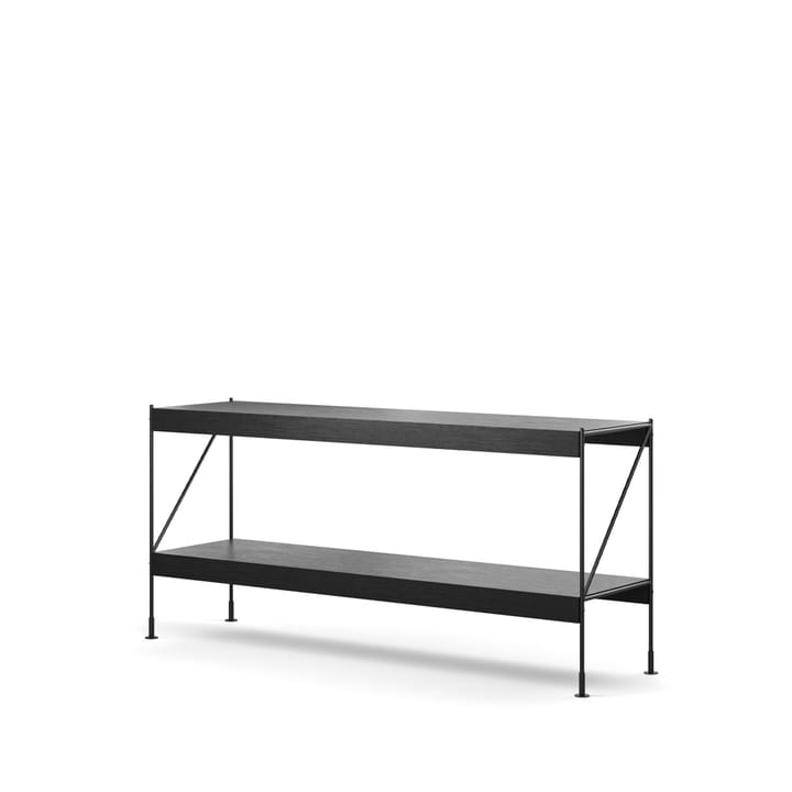 Zet system regałów, oak black stained, 1x2, black steel base Audo Copenhagen