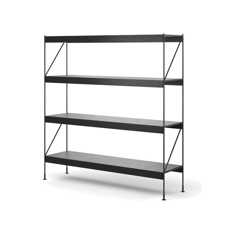 Zet system regałów, oak black stained, 1x4, black steel base Audo Copenhagen