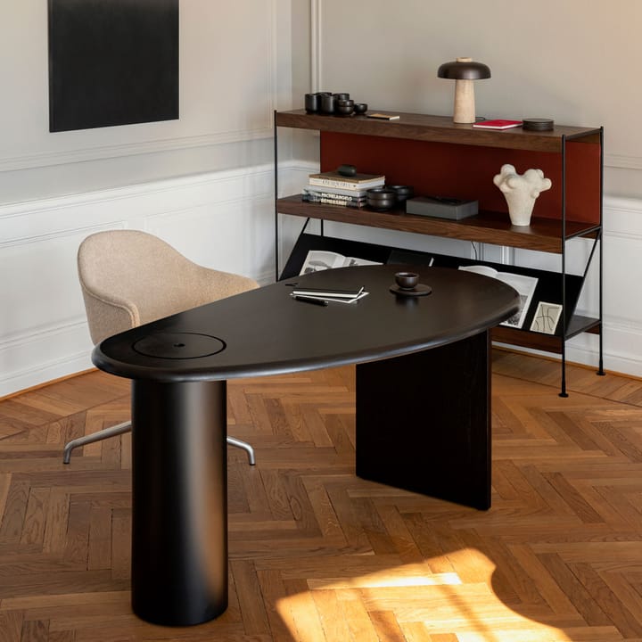 Zet system regałów, oak black stained, 1x4, black steel base Audo Copenhagen