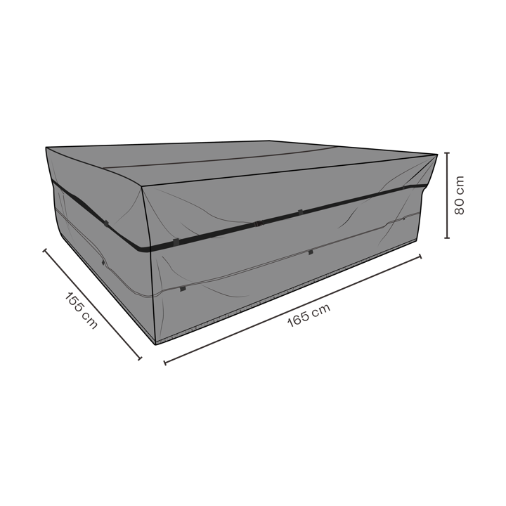 Brafab pokrowiec na zestaw mebli ogrodowych, Czarny 165x155 cm Brafab