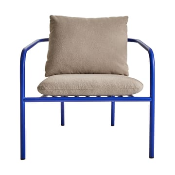 Fotel lounge Bendt - Teddy beige-indigo blue - Brafab