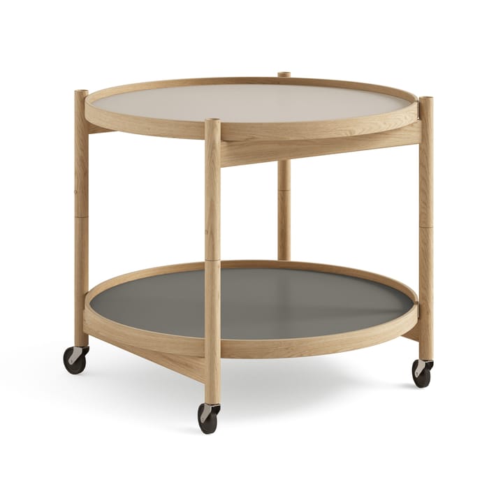 Bølling Tray Table model 60 stół obrotowy - stone, stojak z dębu olejowanego - Brdr. Krüger