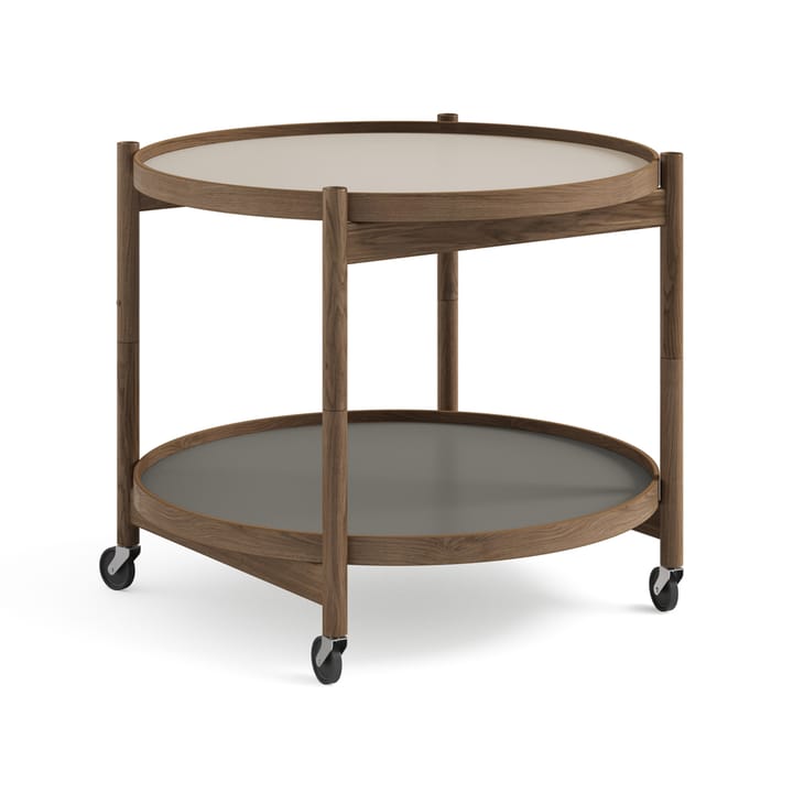 Bølling Tray Table model 60 stół obrotowy - stone, stojak z dębu wędzonego olejowanego - Brdr. Krüger