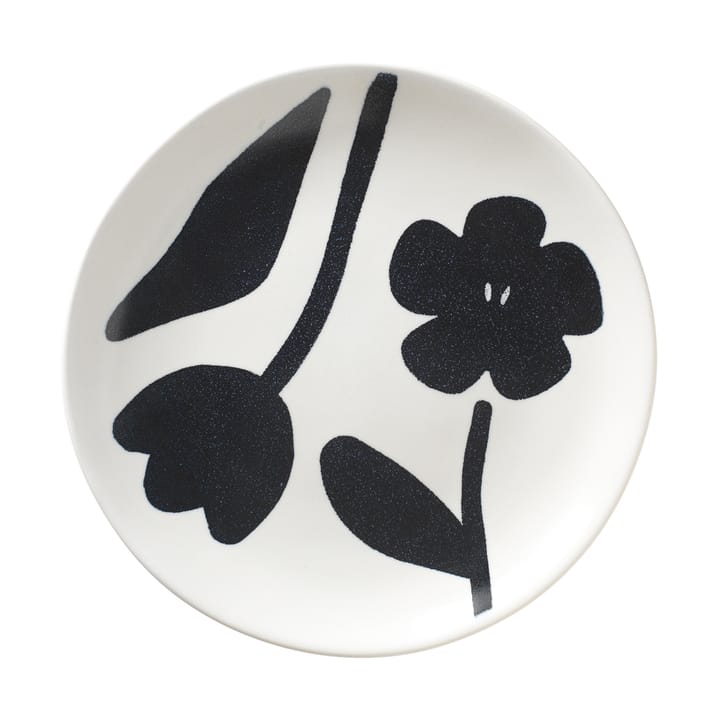 Talerz Flora Ø20 cm - Black-off white - Broste Copenhagen