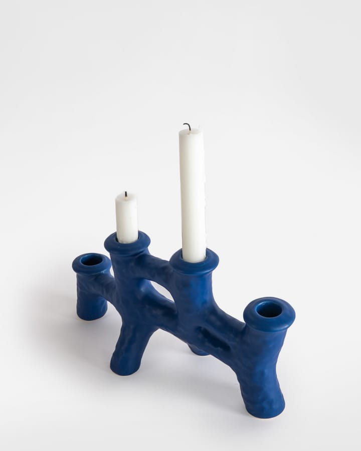Świecznik Luca 12x30 cm - Niebieski - Byon