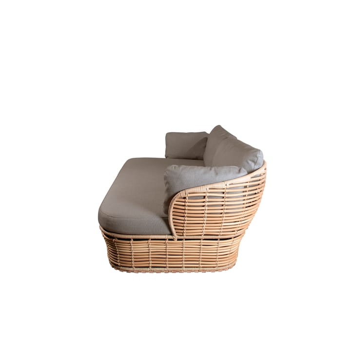 Sofa Basket 2-osobowa, Natural, szare poduszki Cane-line