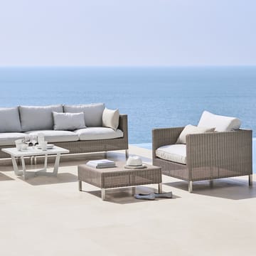 Sofa modułowa Connect - 2-osobowa taupe, lewostronna, białe poduszki - Cane-line