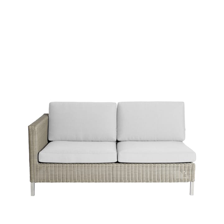 Sofa modułowa Connect - 2-osobowa taupe, prawostronna, białe poduszki - Cane-line