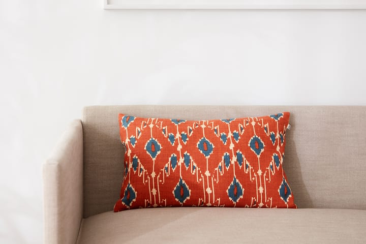 Ikat Goa poszewka na poduszkę 60x40 cm, Apricot orange-heaven blue Chhatwal & Jonsson