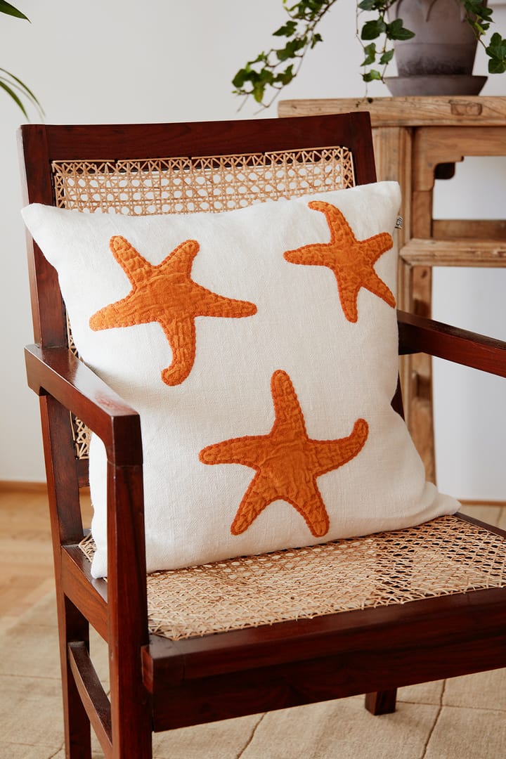 Poszewka na poduszkę Star Fish 50x50 cm, Off white-orange Chhatwal & Jonsson