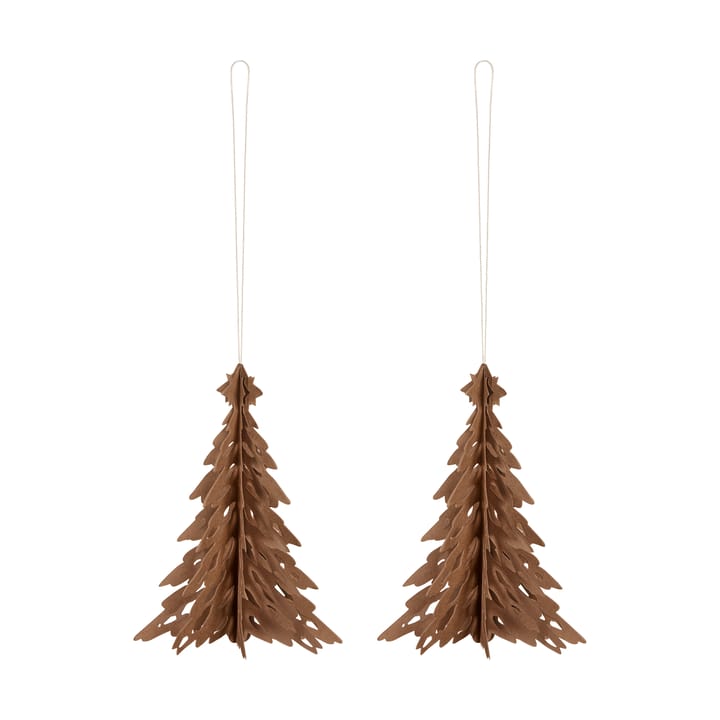 Zawieszka Paper Pinetree 2 szt. - Coffee - Cooee Design