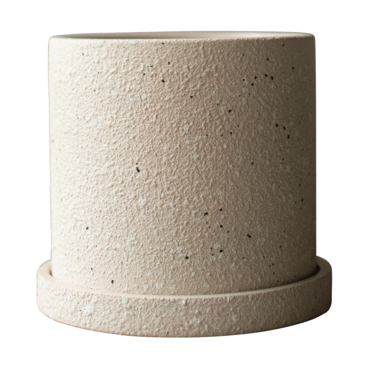 Doniczka Grow Ø13 cm z podstawką - Creme structure - DBKD