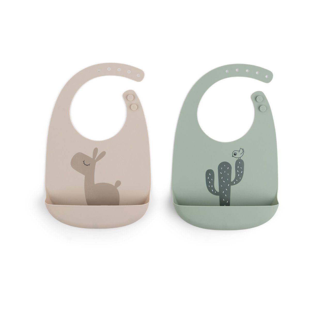 Zdjęcia - Śliniak / fartuszek Done by deer Śliniak Lalee 2-pack Sand-Green