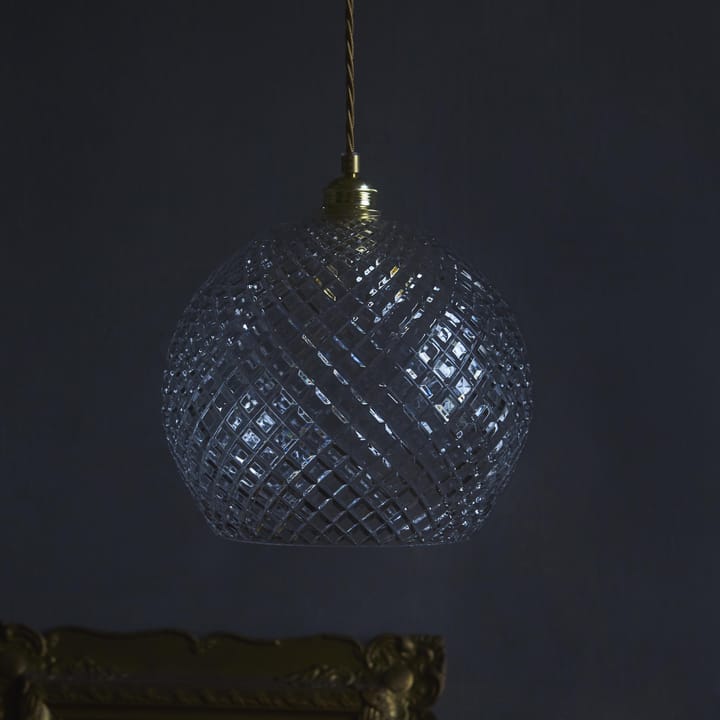 Lampa sufitowa Rowan Crystal Ø 22 cm, Mała kratka ze złotym przewodem EBB & FLOW