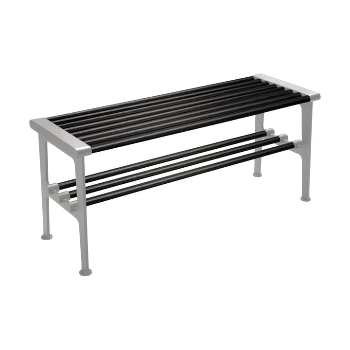 Ławka Nostalgi 100 cm - Dąb barwiony na czarno-aluminium - Essem Design