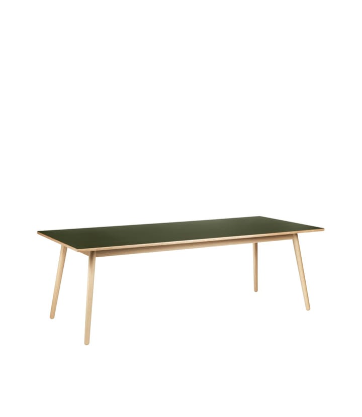 Stół do jadalni C35C 95x220 cm, Olive green-oak nature lacquered FDB Møbler