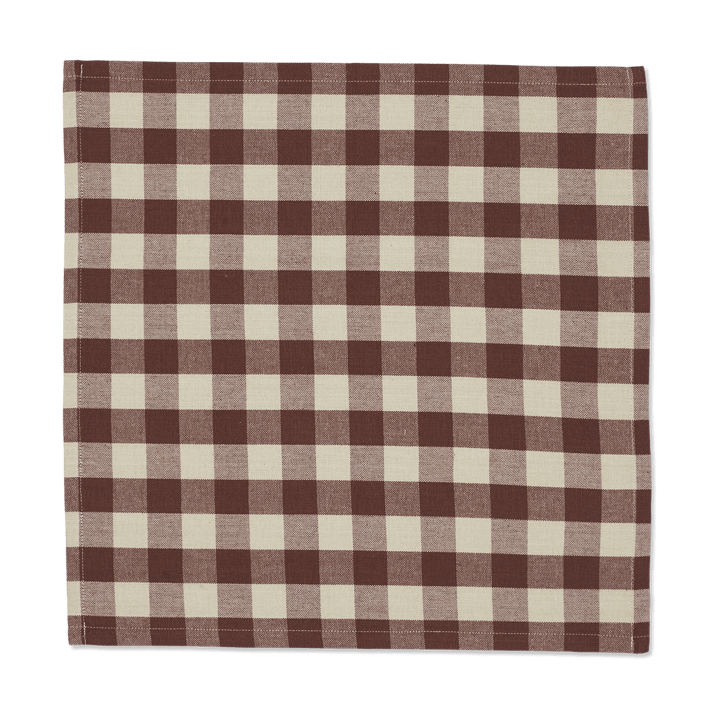 Bothy Check bawełniana serwetka 40x40 cm 4-pak, Cinnamon-grey green ferm LIVING