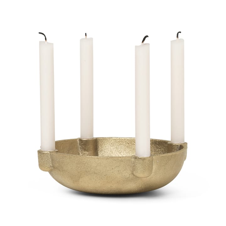 Bowl Mosiężny świecznik adwentowy, Brass ferm LIVING