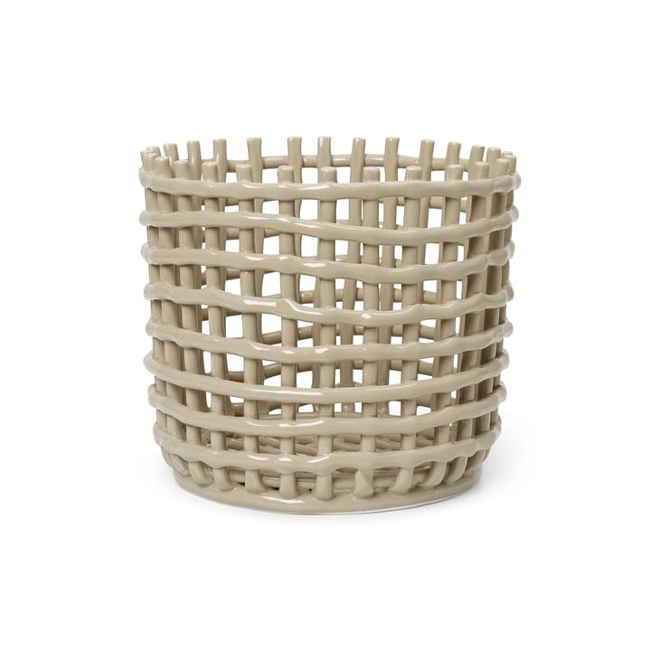 Ceramic pleciony koszyk Ø23.5 cm - cashmere - Ferm LIVING