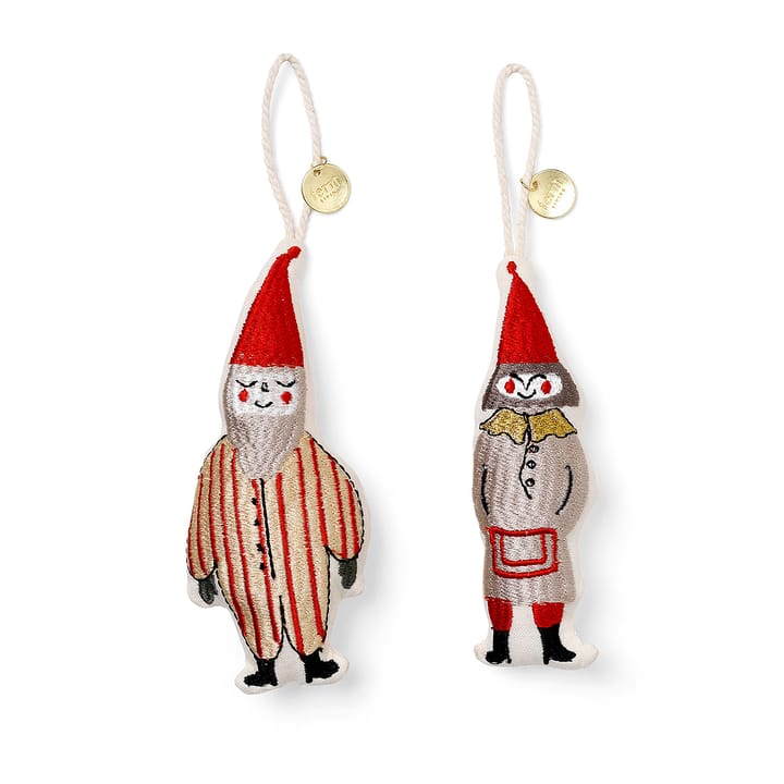 Elf pair świąteczny wisiorek 13,5 cm 2 szt.  - Striped - Ferm LIVING