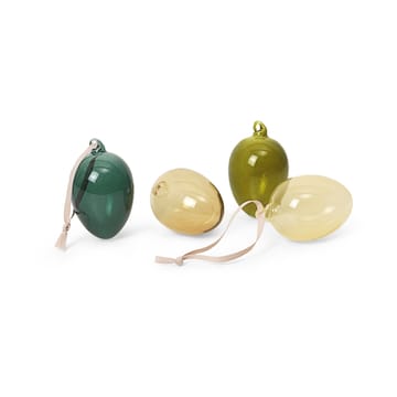 Glass easter eggs 4-pak - Mixed dark - Ferm Living