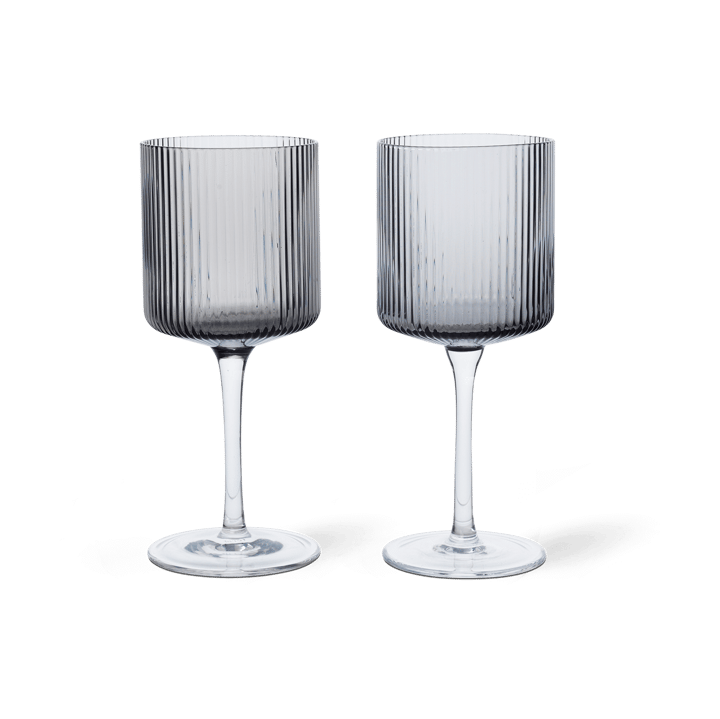 Kieliszek do białego wina Ripple 26 cl 2-pack - Smoked grey - ferm LIVING