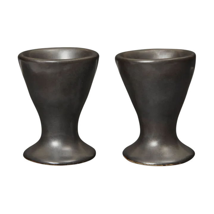 Kieliszki na jajka Flow, 2 szt. - Black - Ferm Living