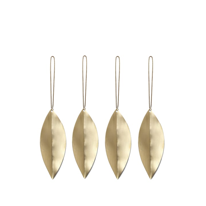 Leaf brass ozdoby choinkowe - 4-pak - Ferm LIVING