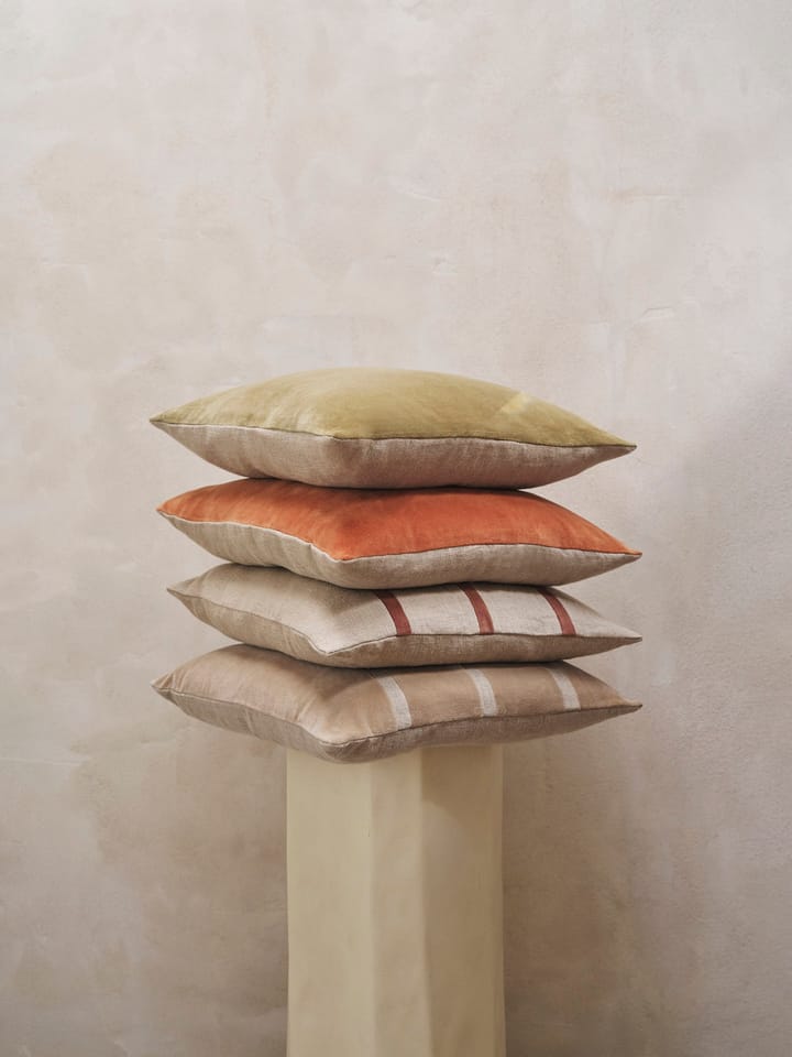 Senti Stripe poduszka 50x50 cm - Dark sand-linen - ferm LIVING