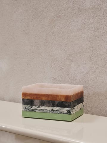 Taca dekoracyjna Mist 15x20 cm - Emerald-off white - ferm LIVING