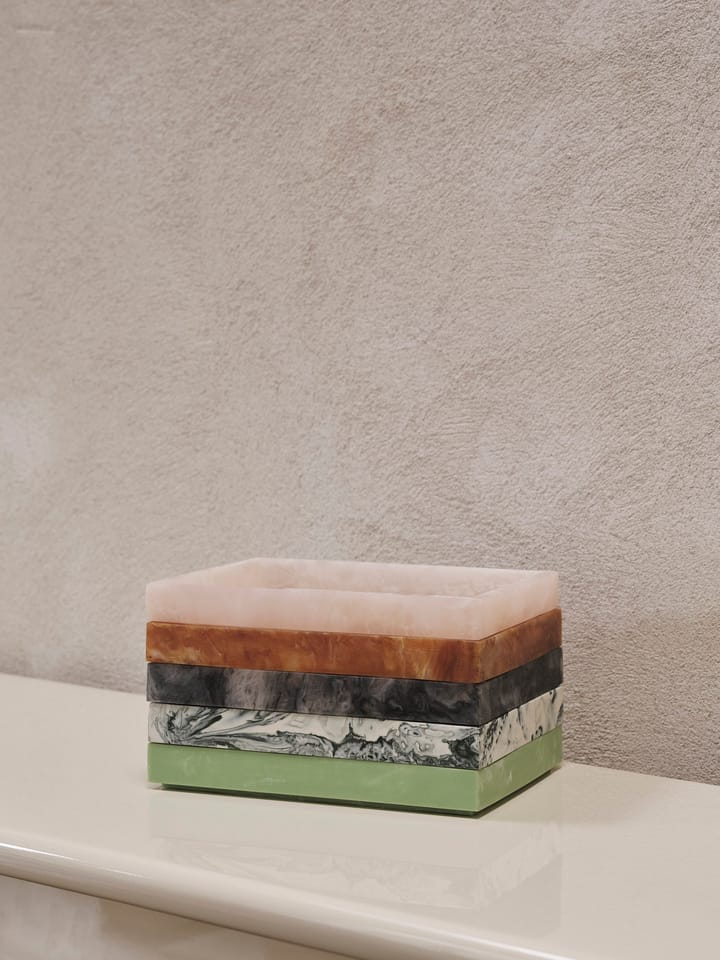 Taca dekoracyjna Mist 15x20 cm, Emerald-off white ferm LIVING