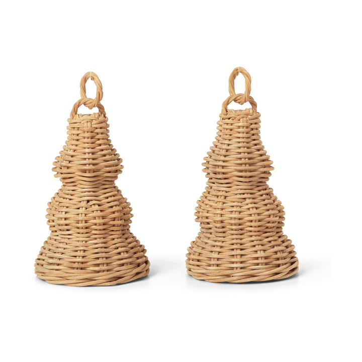 Zawieszka świąteczna Braided Bell Baubles 2-pak - Natural - ferm LIVING