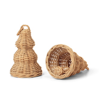 Zawieszka świąteczna Braided Bell Baubles 2-pak - Natural - ferm LIVING