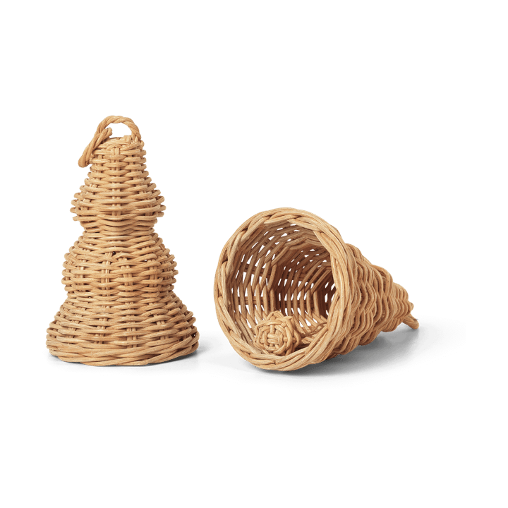 Zawieszka świąteczna Braided Bell Baubles 2-pak - Natural - ferm LIVING