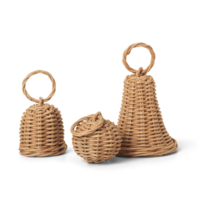 Zawieszka świąteczna Braided Bell Baubles 3-pak - Natural - Ferm LIVING