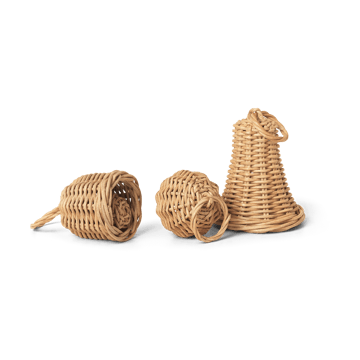 Zawieszka świąteczna Braided Bell Baubles 3-pak - Natural - ferm LIVING