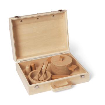 Zestaw do gotowania Toro Suitcase Kitchen dla dzieci - Natural - ferm LIVING