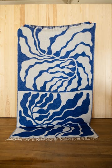 Koc Leaves 130x220 cm - Blue-white - Fine Little Day