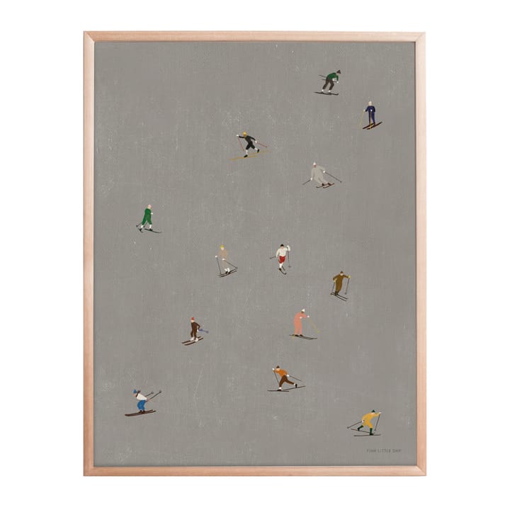 Plakat Skiers 40x50 cm, Szary Fine Little Day