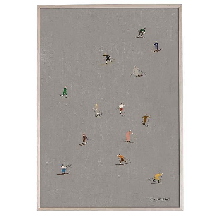 Plakat Skiers 50x70 cm, Szary Fine Little Day