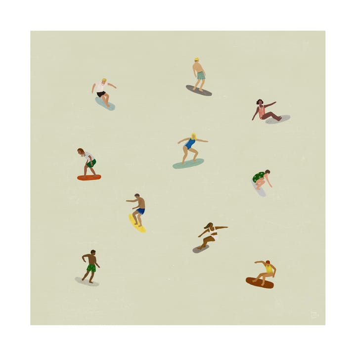 Plakat Surfers - Beige, 40x40 cm - Fine Little Day