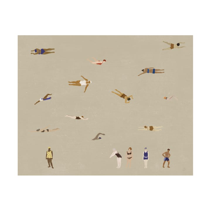 Plakat Swimmers - Beige, 40x50 cm - Fine Little Day