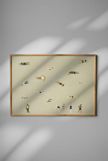 Plakat Swimmers - Beige, 50x70 cm - Fine Little Day