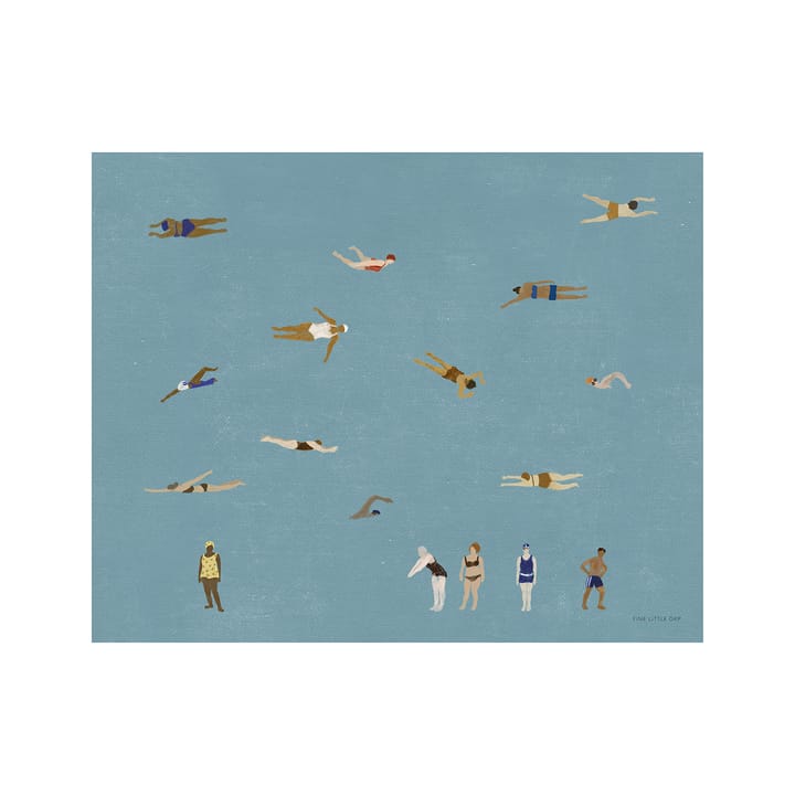 Plakat Swimmers - Blue, 40x50 cm - Fine Little Day